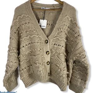 Zara Oversized Chunky Knit Cardigan